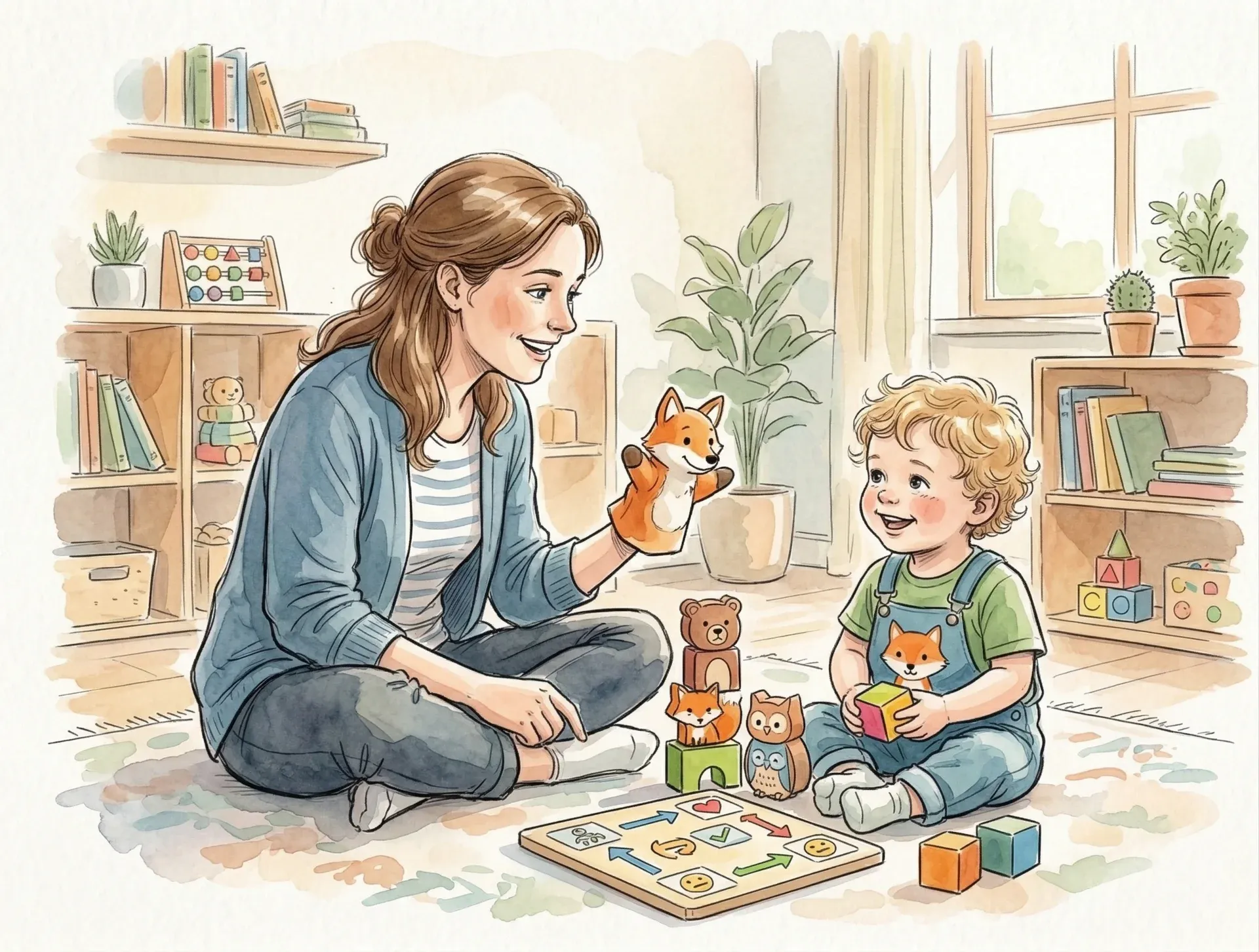 Illustration of supportive community actions for autistic children in care and learning settings