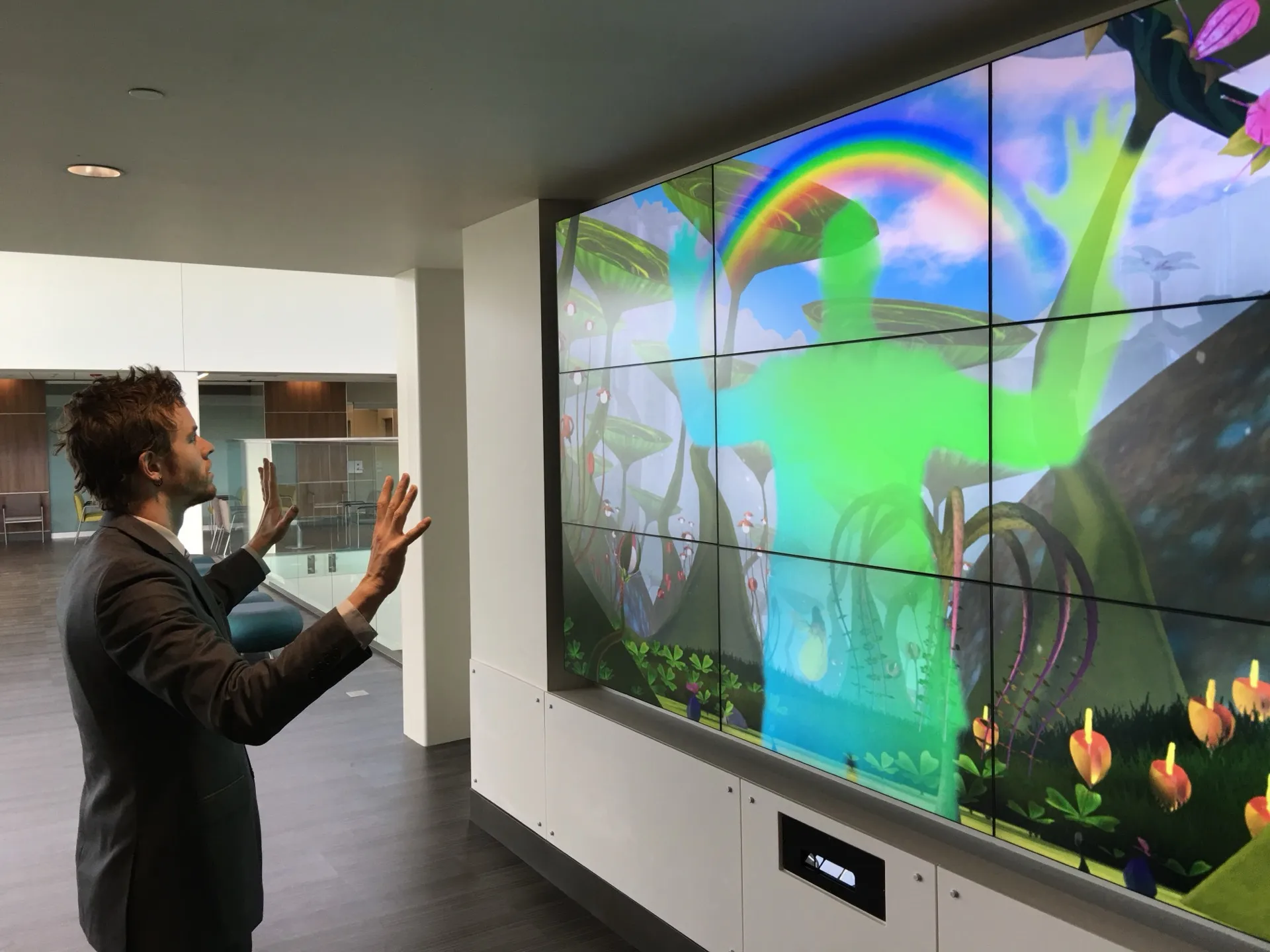 ProMedica Toledo Hospital media day showcasing the interactive waiting area