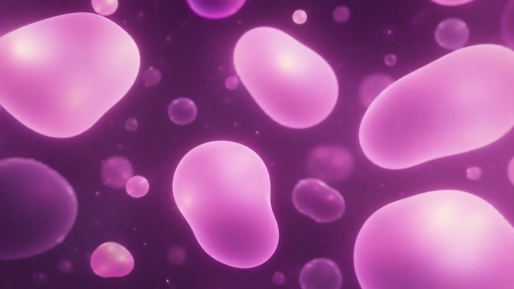 Purple and pink bubble visuals spreading across an immersive sensory wall